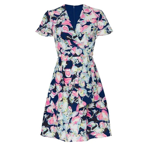 Slate & Willow Mixed Floral Printed Mini Dress Sz 0 100% Silk - Picture 1 of 5